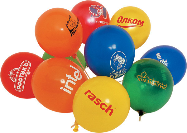 Букеты из воздушных шаров, как место для рекламы