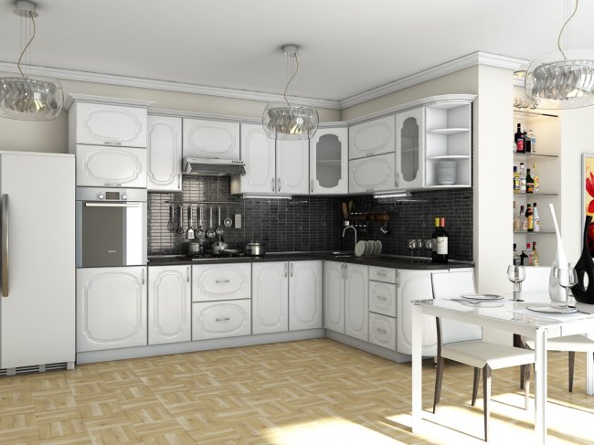 Біла кухня – легкість, ніжність і невагомість простору