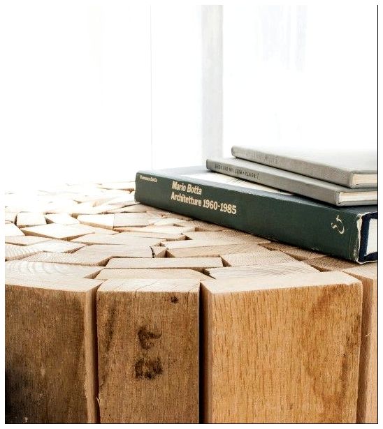 деревянный журнальный столик из досок от Oliver Conrad