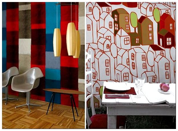 Пэчворк и домики, фото обои на стену Wall&Deco