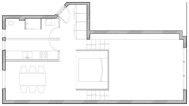 план квартиры с подвесной спальней