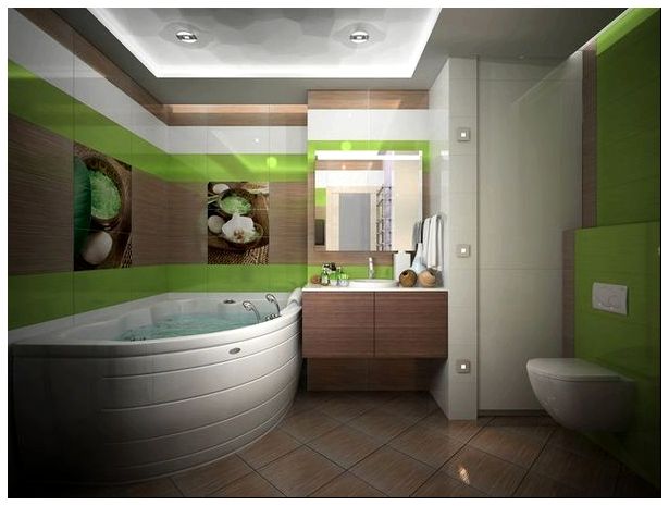 Зеленая ванная комната дизайн2