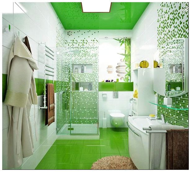 Зеленая ванная комната фото2