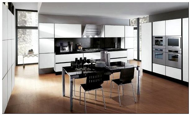 белый интерьер кухни, scenery, Scavolini