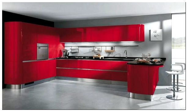 алая кухонная мебель, серия Tess, Scavolini