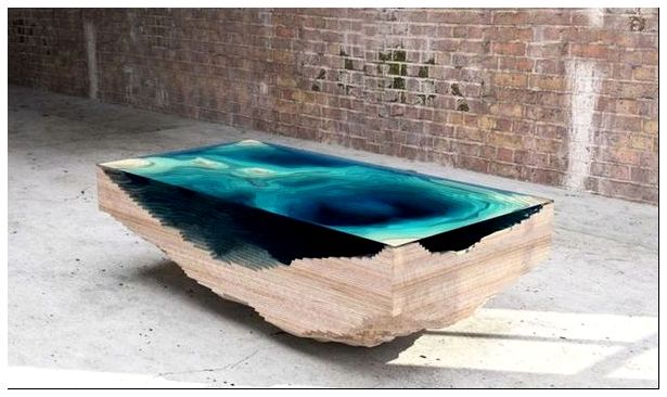 стеклянный журнальный столик the Abyss table от Кристофера Даффи