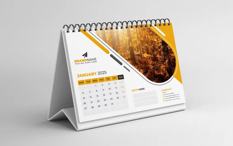 Desk Calendar 2025 Template Design